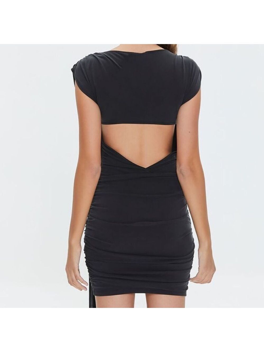 Woman’s Ruched Bodycon Mini Dress - Picture 3 of 3